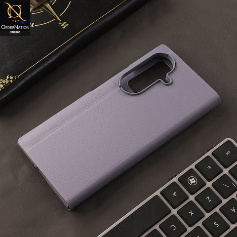 Samsung Galaxy Z Fold 8 Ultra Cover - Light Purple - New Business Style Leather Flip Cover Case with Transparent View Window
