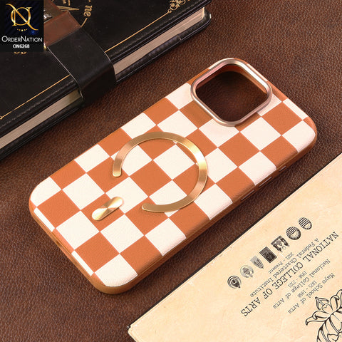 iPhone 16 Pro Max Cover - Brown - Luxury Magnetic Compatible Phone Case with Magnetic Ring Holder & Camera Protection