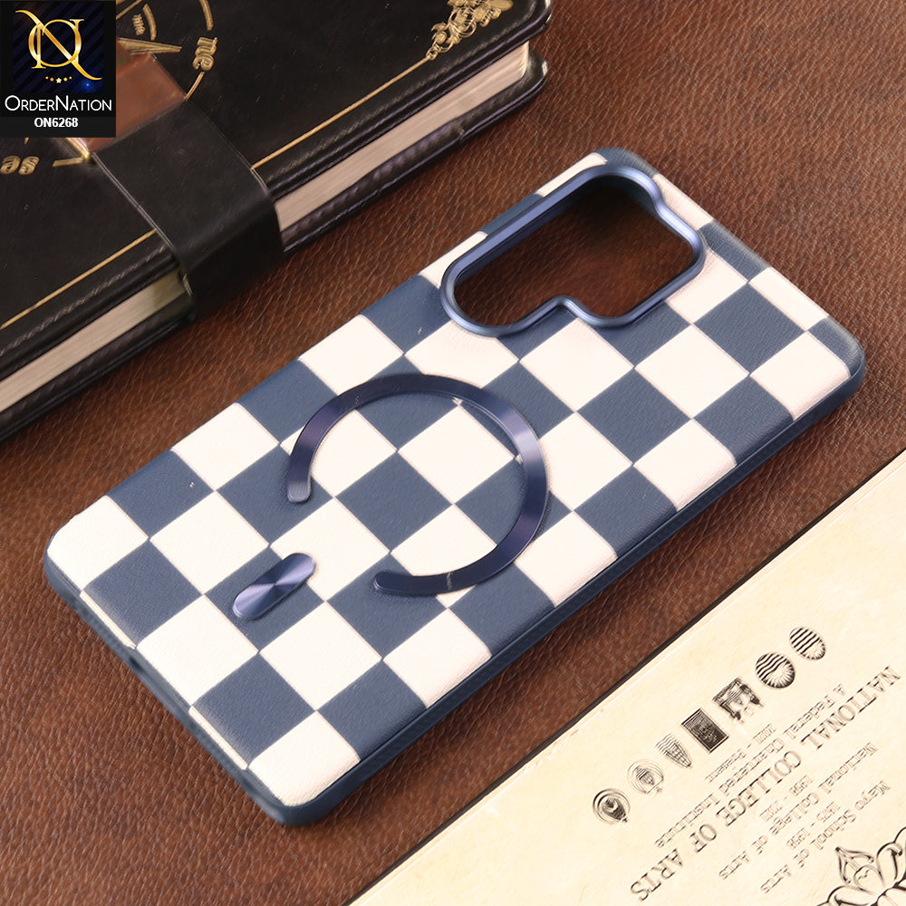 Samsung Galaxy S25 Ultra Cover - Blue - Luxury Magnetic Compatible Phone Case with Magnetic Ring Holder & Camera Protection