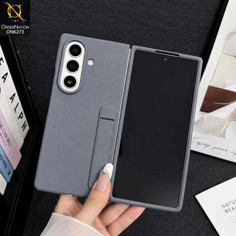 Samsung Galaxy Z Fold 7 Cover - Grey - Protective Phone Case with Built-In Kickstand, Dual Camera Lens Guard and Full Screen Protection