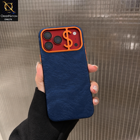 iPhone 18 Pro Max Cover - Blue - Luxury Designer Phone Case with Statement Emblem and Protective Camera Cover