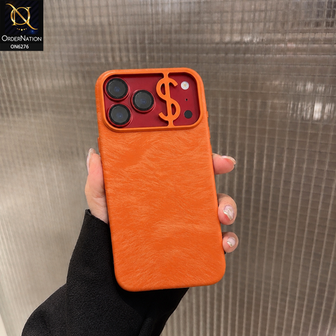 iPhone 17 Pro Max Cover - Orange - Luxury Designer Phone Case with Statement Emblem and Protective Camera Cover