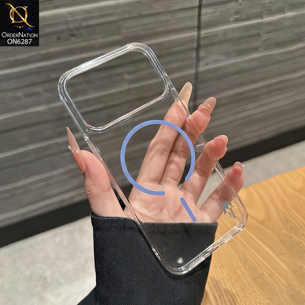 iPhone 17 Pro Max Cover - Blue - Blue Shark Premium Clear Shockproof Protective Mobile Phone Case