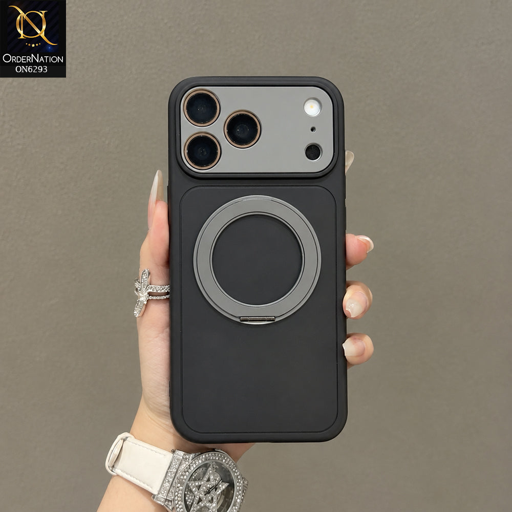 iPhone 17 Pro Max Cover - Black - Ring Holder Kickstand Phone Case with Camera Protection
