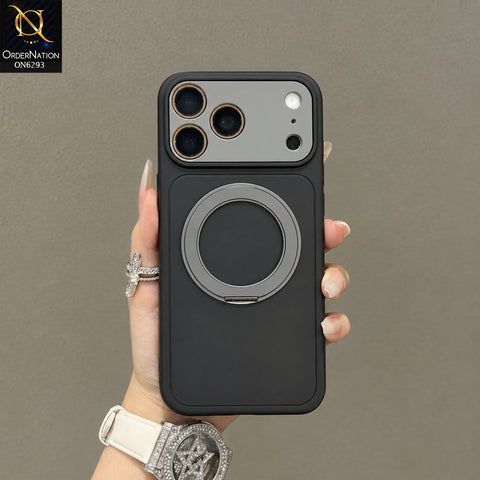 iPhone 17 Pro Max Cover - Black - Ring Holder Kickstand Phone Case with Camera Protection