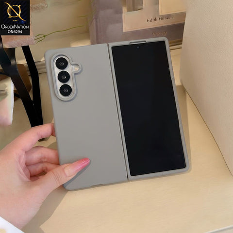 Samsung Galaxy Z Fold 7 Cover - Grey - Silicone Foldable Phone Case with Full-Cover Protection and Raised Camera Guard