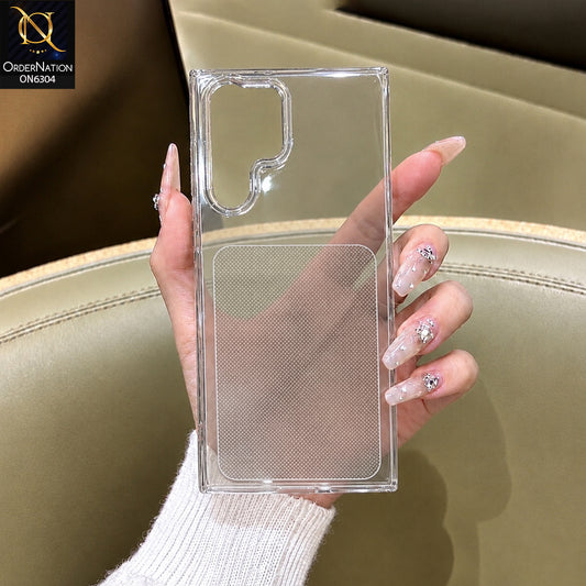 Samsung Galaxy S23 Ultra Cover - Transparent - Premium Clear Phone Case with Dotted Textured Back Panel, Raised Camera Protection and Shockproof Protective Edges