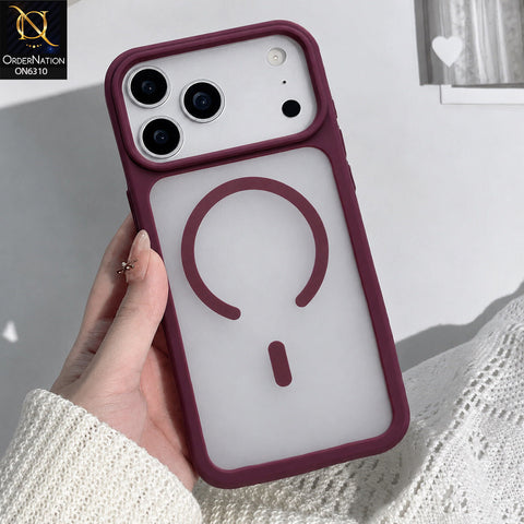 iPhone 17 Pro Max Cover - Maroon - Protective Phone Case with Transparent Back, Raised Camera Protection and Shockproof Edges
