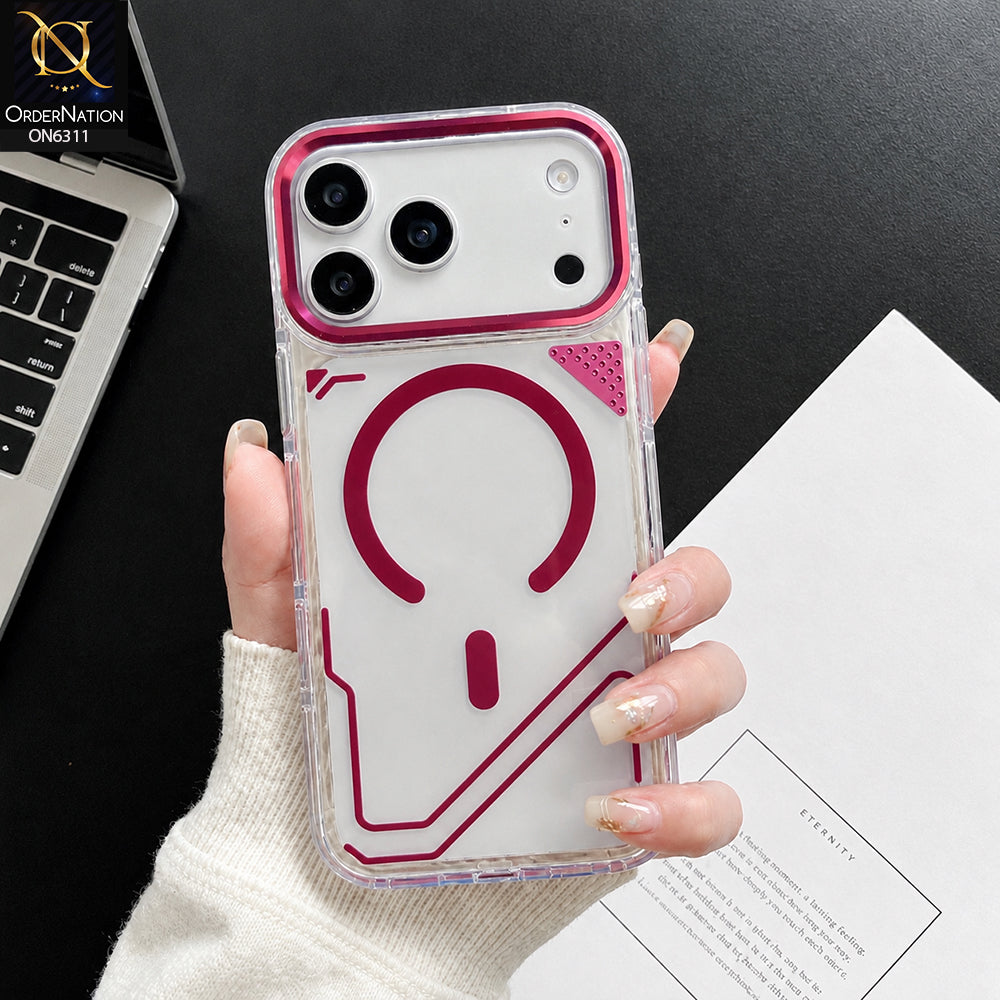 iPhone 17 Pro Max Cover - Maroon - Clear Shockproof Magnetic Ring Phone Case with Camera Protection & Slim Protective Design