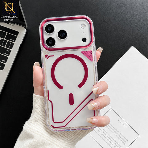 iPhone 17 Pro Max Cover - Maroon - Clear Shockproof Magnetic Ring Phone Case with Camera Protection & Slim Protective Design