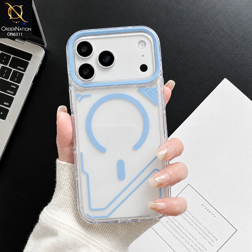 iPhone 17 Pro Max Cover - Sky Blue - Clear Shockproof Magnetic Ring Phone Case with Camera Protection & Slim Protective Design