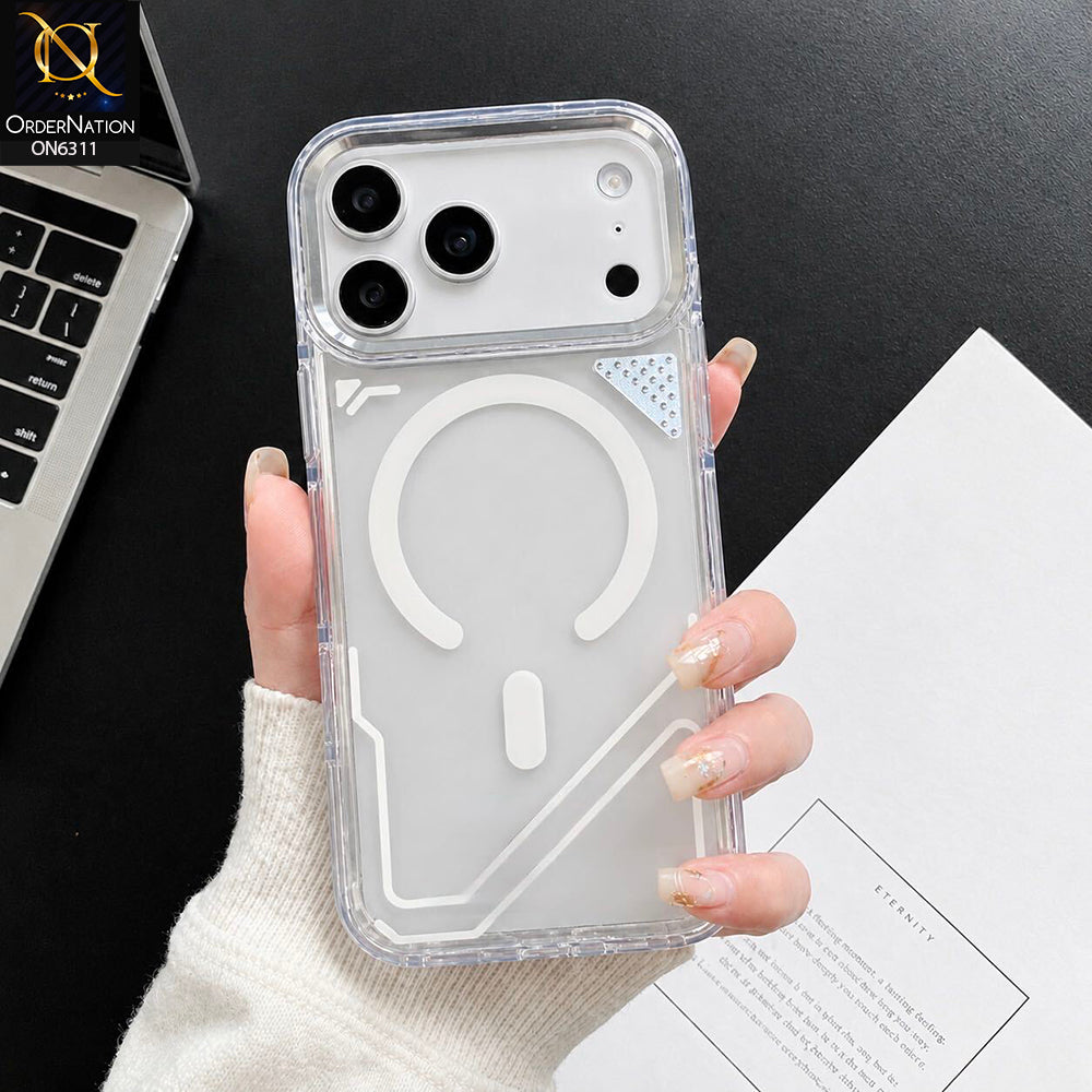 iPhone 17 Pro Max Cover - White - Clear Shockproof Magnetic Ring Phone Case with Camera Protection & Slim Protective Design
