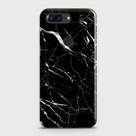 OnePlus 5T Cover - Trendy Black Marble Printed Hard Case with Life Time Colors Guarantee (Fast Delivery)