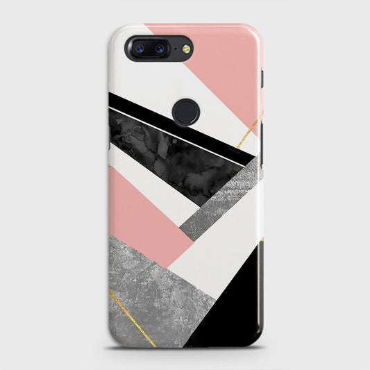 OnePlus 5T Cover - Geometric Luxe Marble Trendy Printed Hard Case with Life Time Colors Guarantee (Fast Delivery)