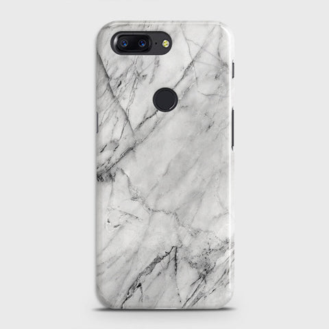OnePlus 5T Cover - Trendy White Marble Printed Hard Case with Life Time Colors Guarantee (Fast Delivery)