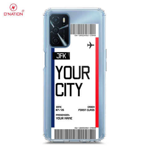 Oppo A55 5G Cover - Personalised Boarding Pass Ticket Series - 5 Designs - Clear Phone Case - Soft Silicon Borders