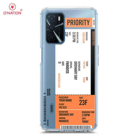 Oppo A54s Cover - Personalised Boarding Pass Ticket Series - 5 Designs - Clear Phone Case - Soft Silicon Borders
