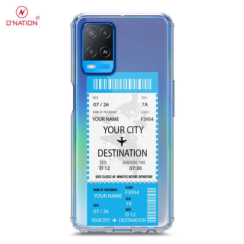 Oppo A54 4G Cover - Personalised Boarding Pass Ticket Series - 5 Designs - Clear Phone Case - Soft Silicon Borders