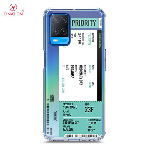 Oppo A54 4G Cover - Personalised Boarding Pass Ticket Series - 5 Designs - Clear Phone Case - Soft Silicon Borders