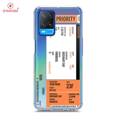 Oppo A54 4G Cover - Personalised Boarding Pass Ticket Series - 5 Designs - Clear Phone Case - Soft Silicon Borders