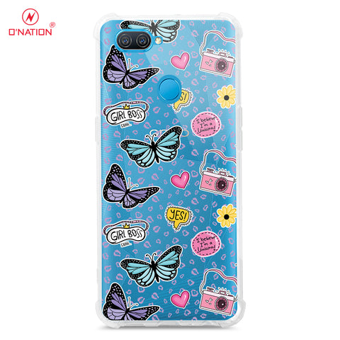 Oppo A7 Cover - O'Nation Butterfly Dreams Series - Clear Phone Case - Shockpoof Soft Tpu Clear Case