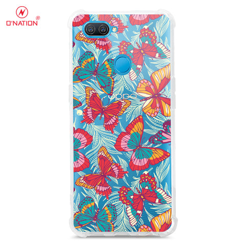 Oppo A7 Cover - O'Nation Butterfly Dreams Series - Clear Phone Case - Shockpoof Soft Tpu Clear Case