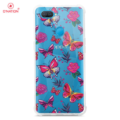 Oppo A7 Cover - O'Nation Butterfly Dreams Series - Clear Phone Case - Shockpoof Soft Tpu Clear Case