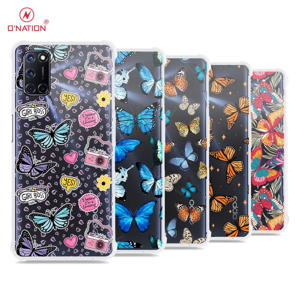 Oppo A92 Cover - O'Nation Butterfly Dreams Series - 9 Designs - Clear Phone Case - Soft Silicon Borders