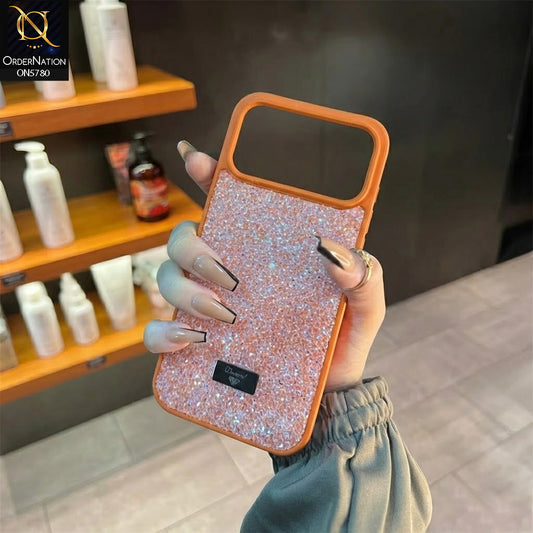 iPhone 17 Pro Cover - Orange - Luxury Bling Rhinestones Diamond shiny Glitter Soft TPU Case