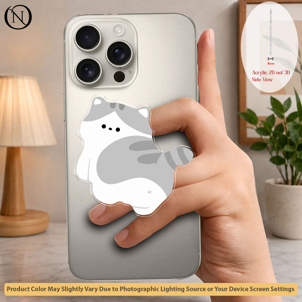 Fluffy Cat - Phone Grip Holder & Kickstand