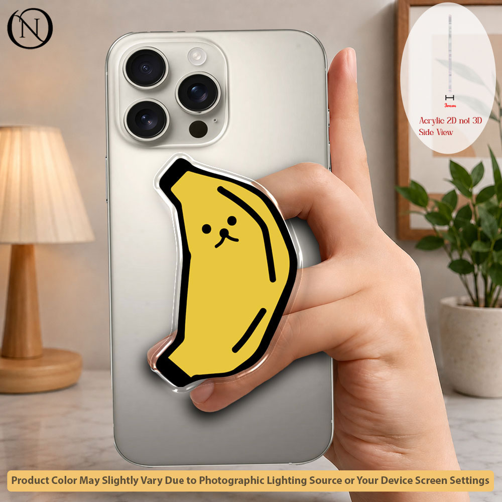 Happy Banana Character - Phone Grip Holder & Kickstand