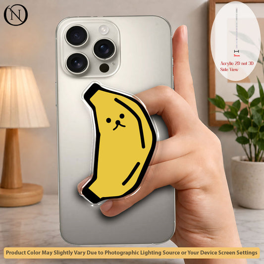Happy Banana Character - Phone Grip Holder & Kickstand