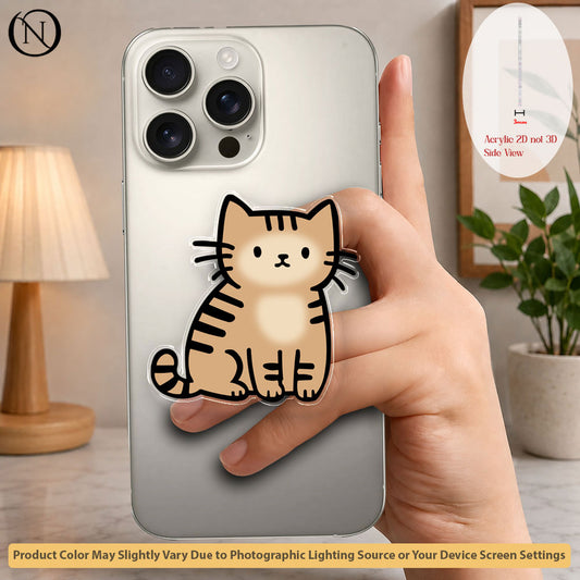 Cute Tabby Cat - Phone Grip Holder & Kickstand
