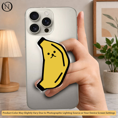 Happy Banana Character - Phone Grip Holder & Kickstand
