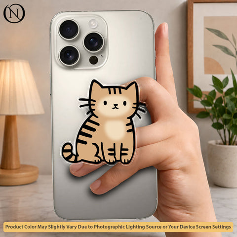 Cute Tabby Cat - Phone Grip Holder & Kickstand