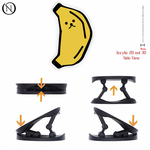 Happy Banana Character - Phone Grip Holder & Kickstand