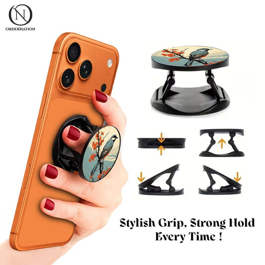 Elegant Bird Illustration - Phone Grip Holder & Kickstand