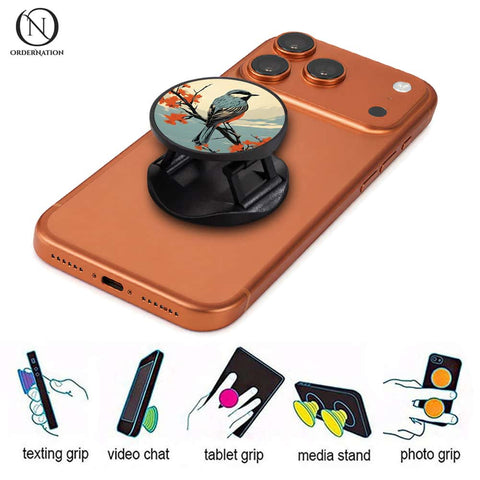 Elegant Bird Illustration - Phone Grip Holder & Kickstand