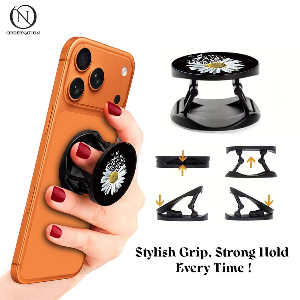 Daisy Floral Art - Phone Grip Holder & Kickstand