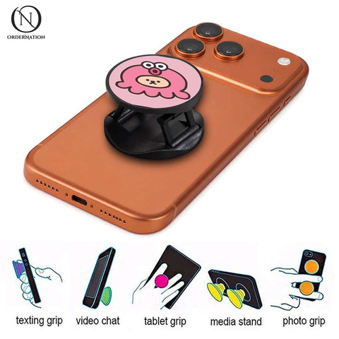 Cute Pink Cartoon - Phone Grip Holder & Kickstand