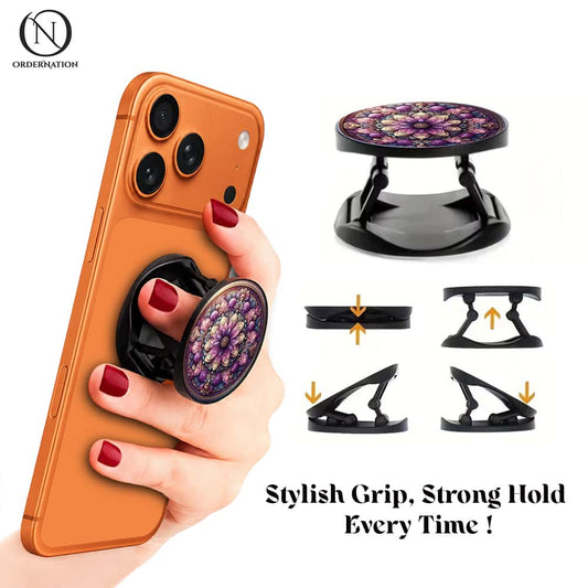 Artistic Purple Blossom - Phone Grip Holder & Kickstand