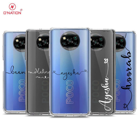 Xiaomi Poco X3 Pro Cover - Personalised Name Series - 8 Designs - Clear Phone Case - Soft Silicon Borders