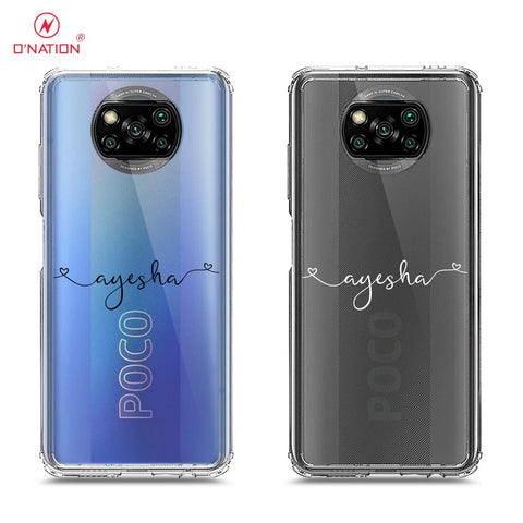 Xiaomi Poco X3 Pro Cover - Personalised Name Series - 8 Designs - Clear Phone Case - Soft Silicon Borders