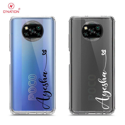 Xiaomi Poco X3 Pro Cover - Personalised Name Series - 8 Designs - Clear Phone Case - Soft Silicon Borders