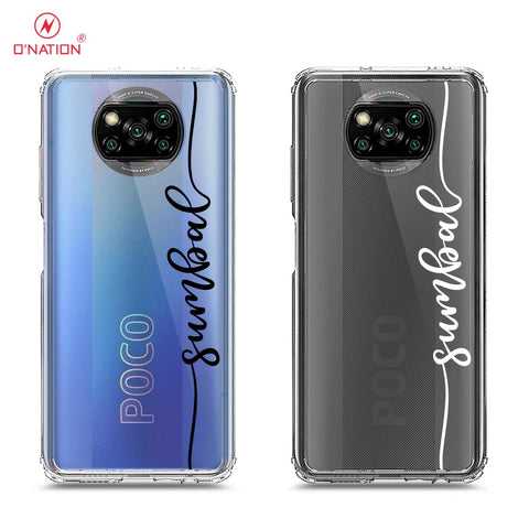 Xiaomi Poco X3 Pro Cover - Personalised Name Series - 8 Designs - Clear Phone Case - Soft Silicon Borders