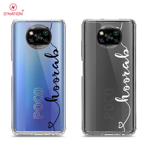 Xiaomi Poco X3 Pro Cover - Personalised Name Series - 8 Designs - Clear Phone Case - Soft Silicon Borders