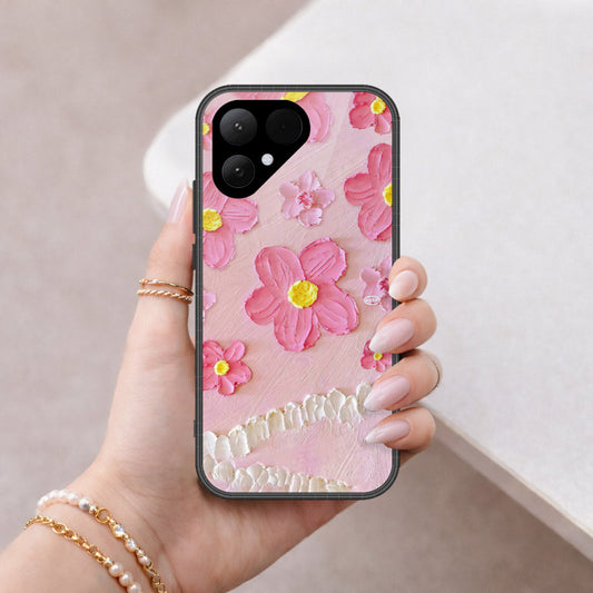 Tecno Pova Curve 2 Cover - Floral Series - Design 2 - Pink - HQ Premium Shine Durable Shatterproof Case