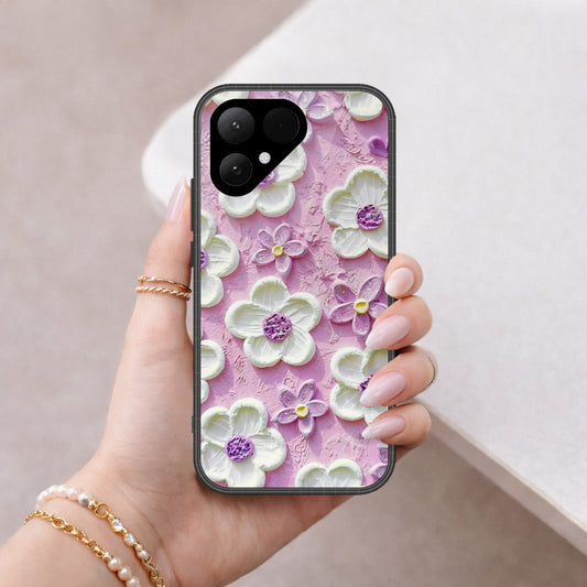 Tecno Pova Curve 2 Cover - Floral Series - Design 4 - Purple & White - HQ Premium Shine Durable Shatterproof Case