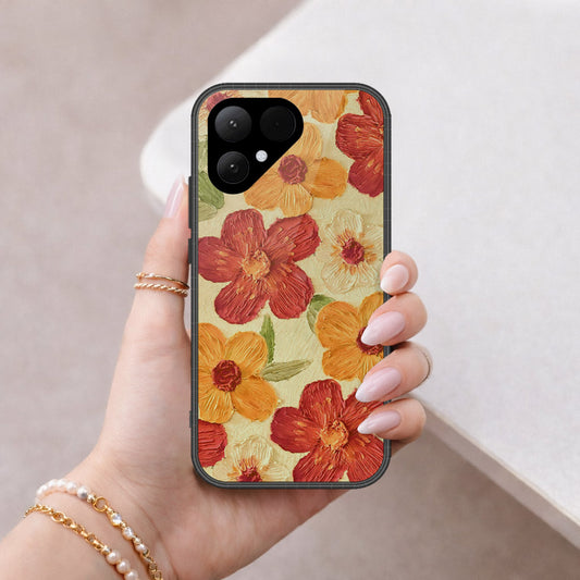 Tecno Pova Curve 2 Cover - Floral Series - Design 6 - Red & Orange - HQ Premium Shine Durable Shatterproof Case