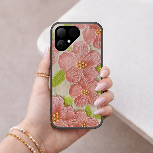 Tecno Pova Curve 2 Cover - Floral Series - Design 9 - Pink & Green - HQ Premium Shine Durable Shatterproof Case